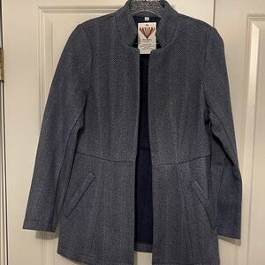 Anna Blue Herringbone Blazer